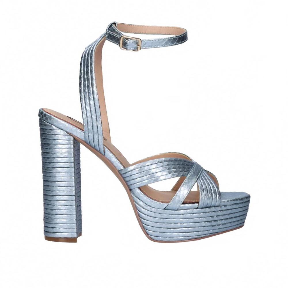 NEW EXE women's ophelia platform block heel in aqua snake